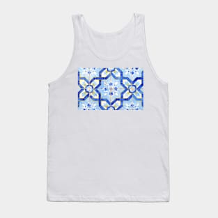 Portuguese tiles. Blue flowers and background Tank Top